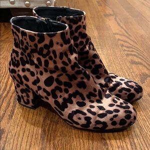 Cheetah print booties